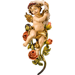 Anjo Bergland com alianças de casamento com rosas