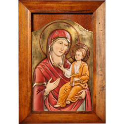 Icona Madonna con Bambino Bizantina con cornice