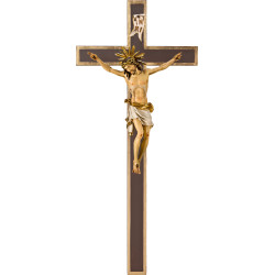 Cristo Pisa em cruz simples larga