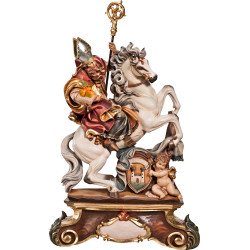 St. Nicholas on horse with pedestal