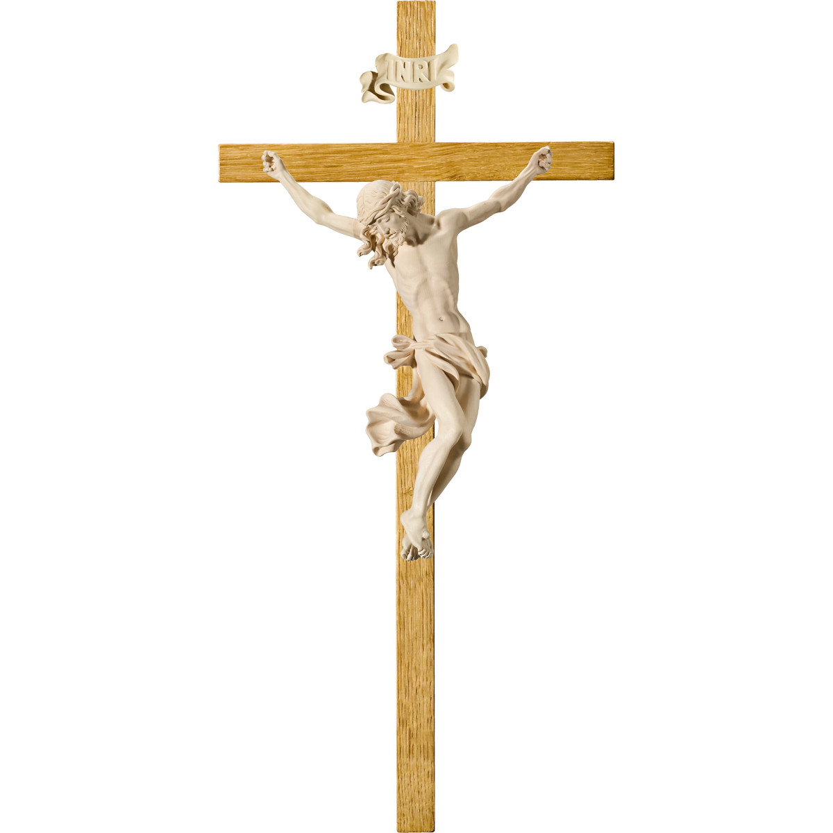 Cristo Barroco em cruz de carvalho