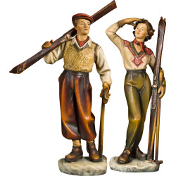 Casal de esquiadores