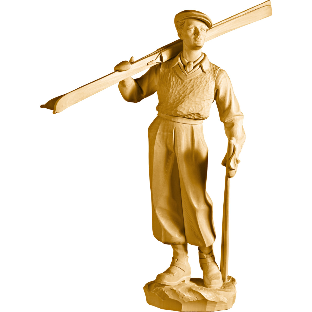Skifahrer aus Holz | Bergland