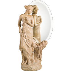 Girl with roses and mirror