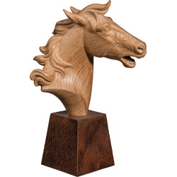 Horse Head on Base Wood Carving | Bergland