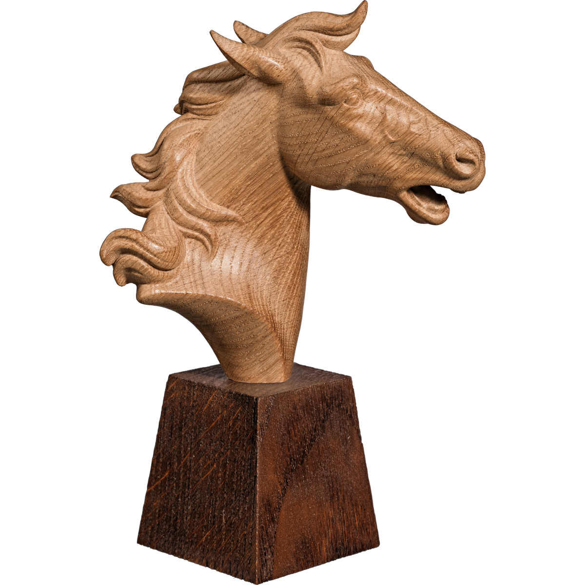 Horse Head on Base Wood Carving | Bergland