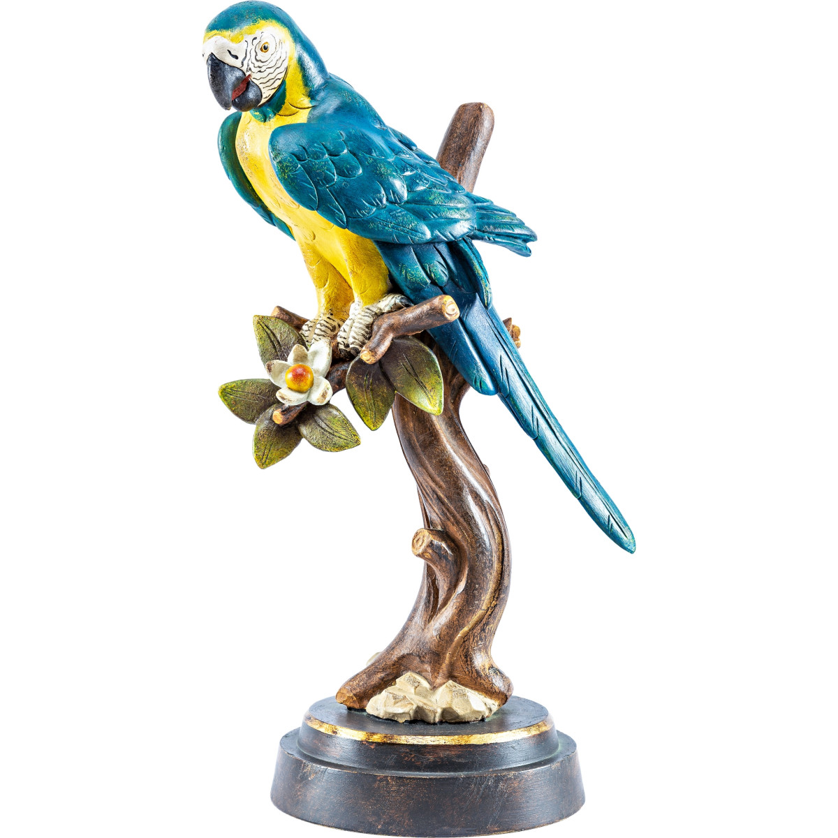 Papagei auf Ast rechts