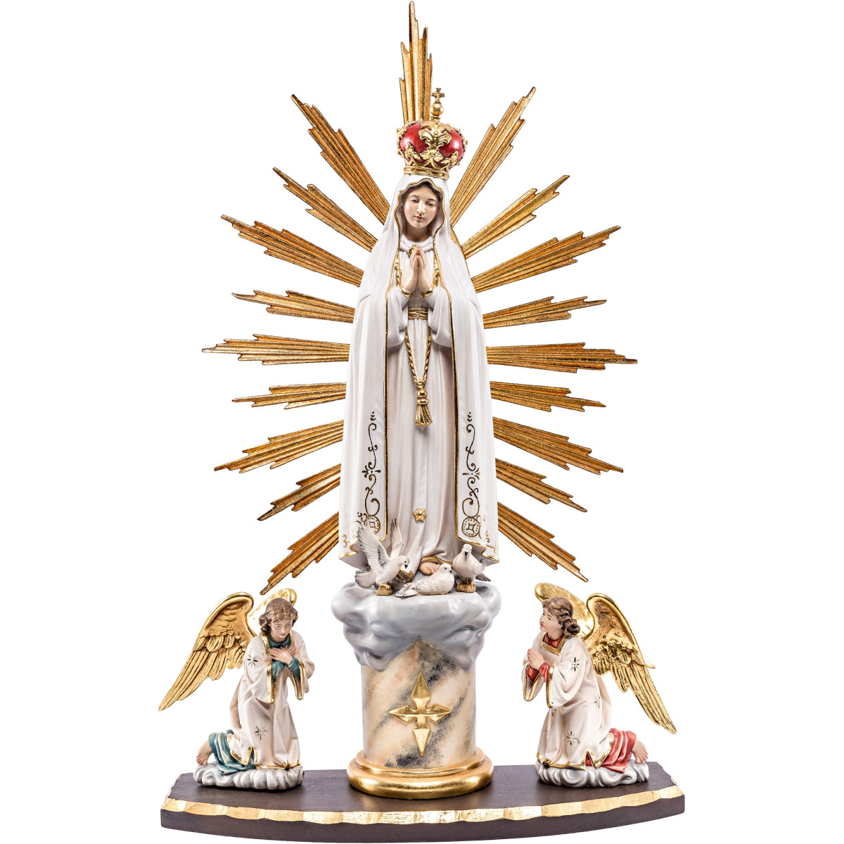 Fatima Madonna mit Holzkrone Hausaltar | Bergland