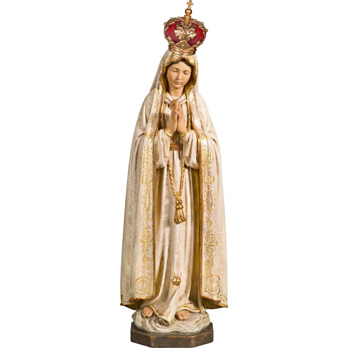 Nossa Senhora de Fátima com coroa de madeira