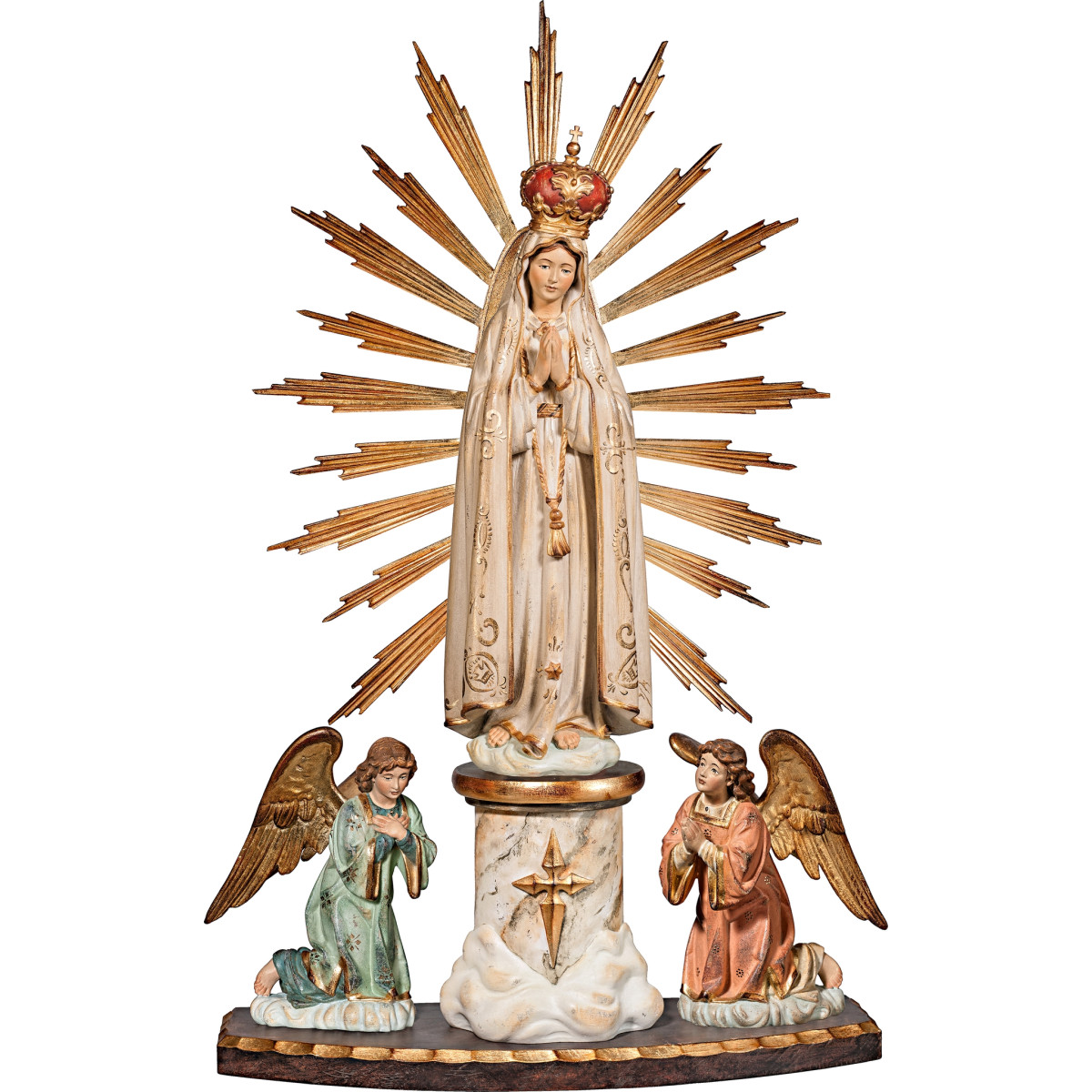 Our Lady of Fatima with wooden crown - Home altar