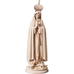 Madonna von Fatima mit Holzkrone und Tauben