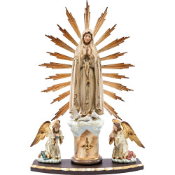 Our Lady of Fatima with pigeons - Home altar