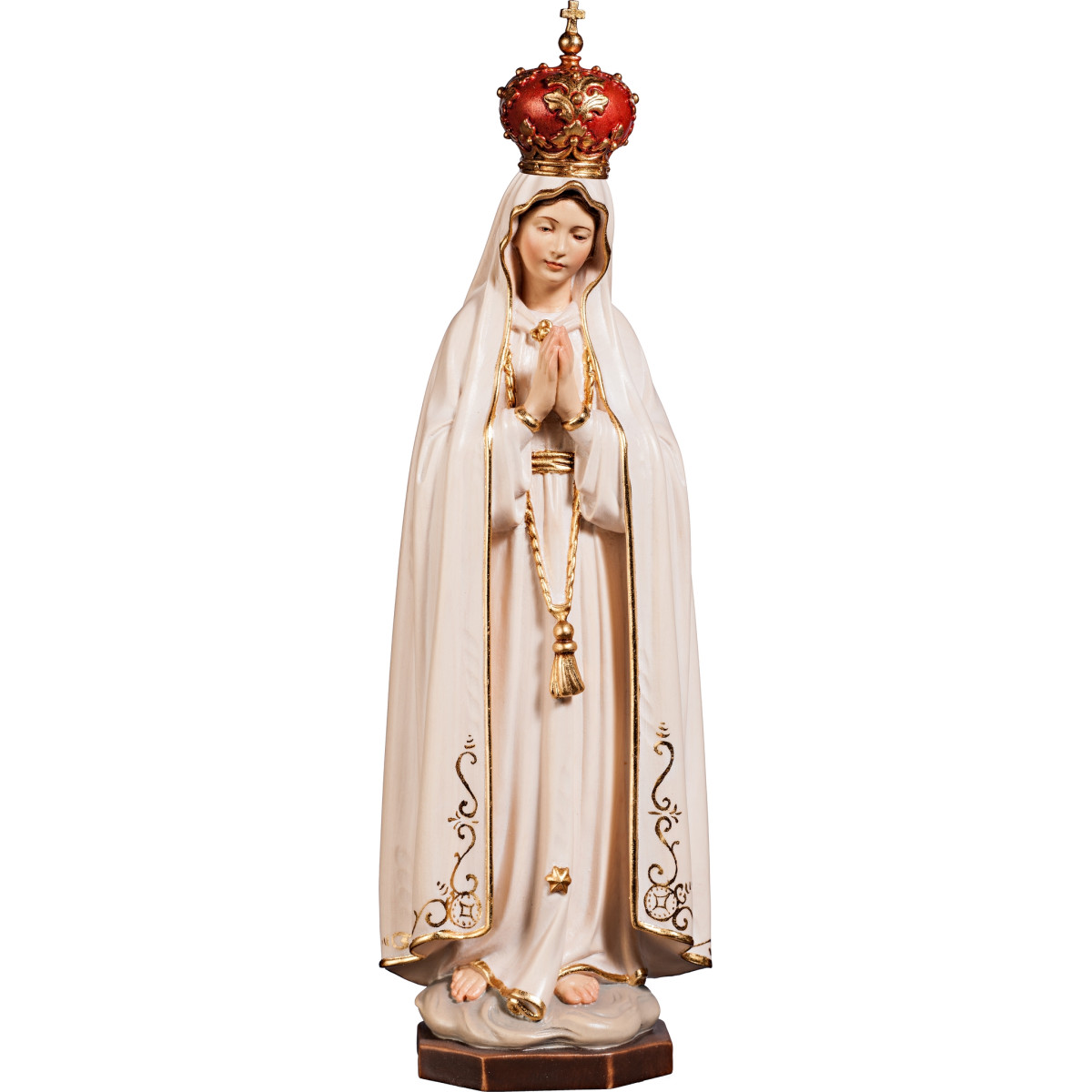Madonna di Fatima con Corona in Legno | Bergland