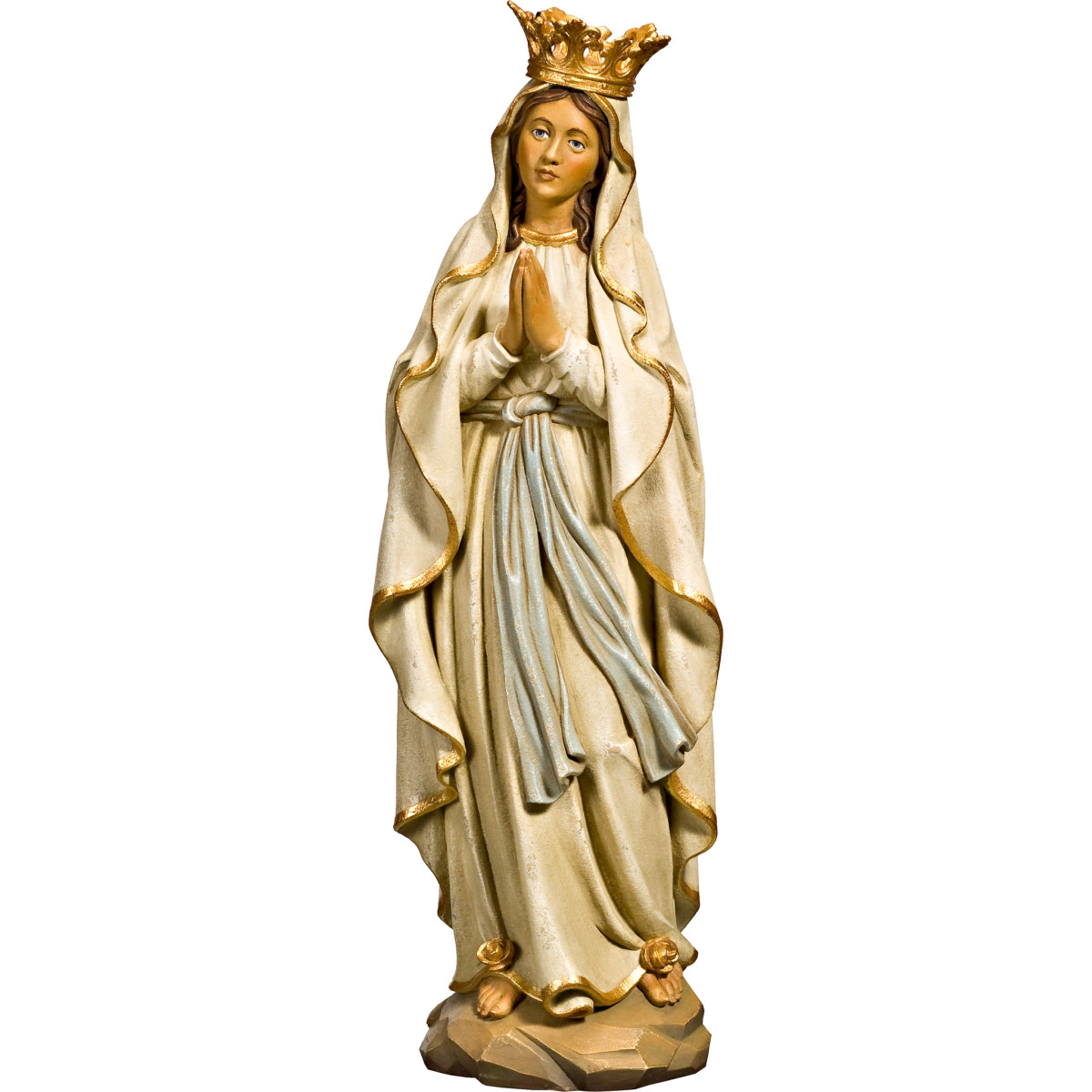 Madonna di Lourdes con Corona in Legno | Bergland
