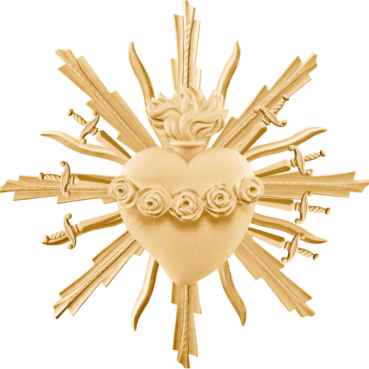 Herz Maria mit 7 Schwerter und Gloriose