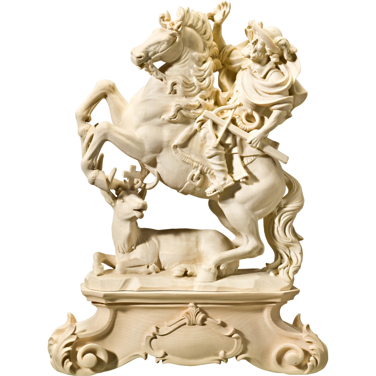 Hl. Hubertus auf Pferd mit Standkonsole
