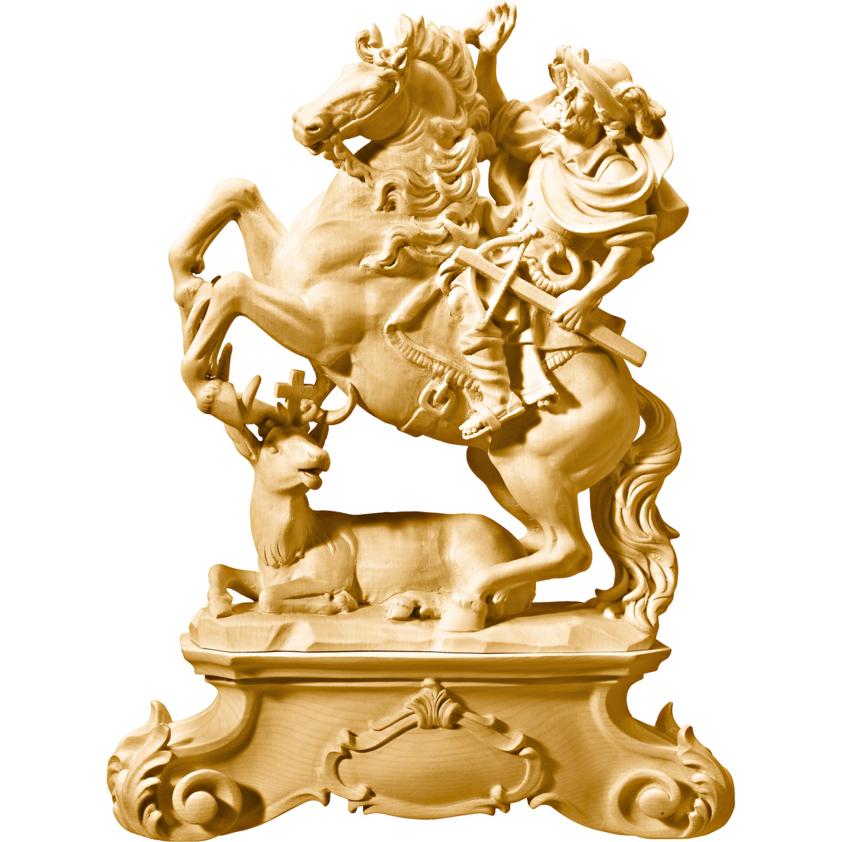São Huberto a cavalo com pedestal
