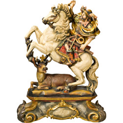 Hl. Hubertus auf Pferd mit Standkonsole