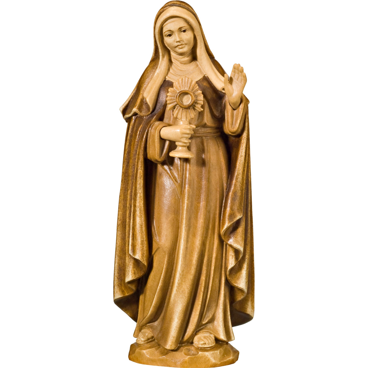 Heilige Klara von Assisi – Handgeschnitzte Holzfigur