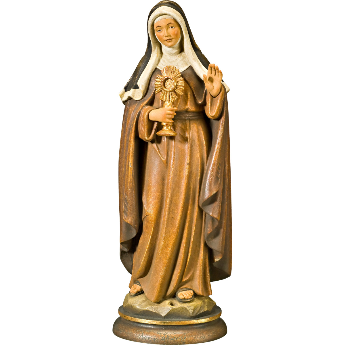 Heilige Klara von Assisi – Handgeschnitzte Holzfigur