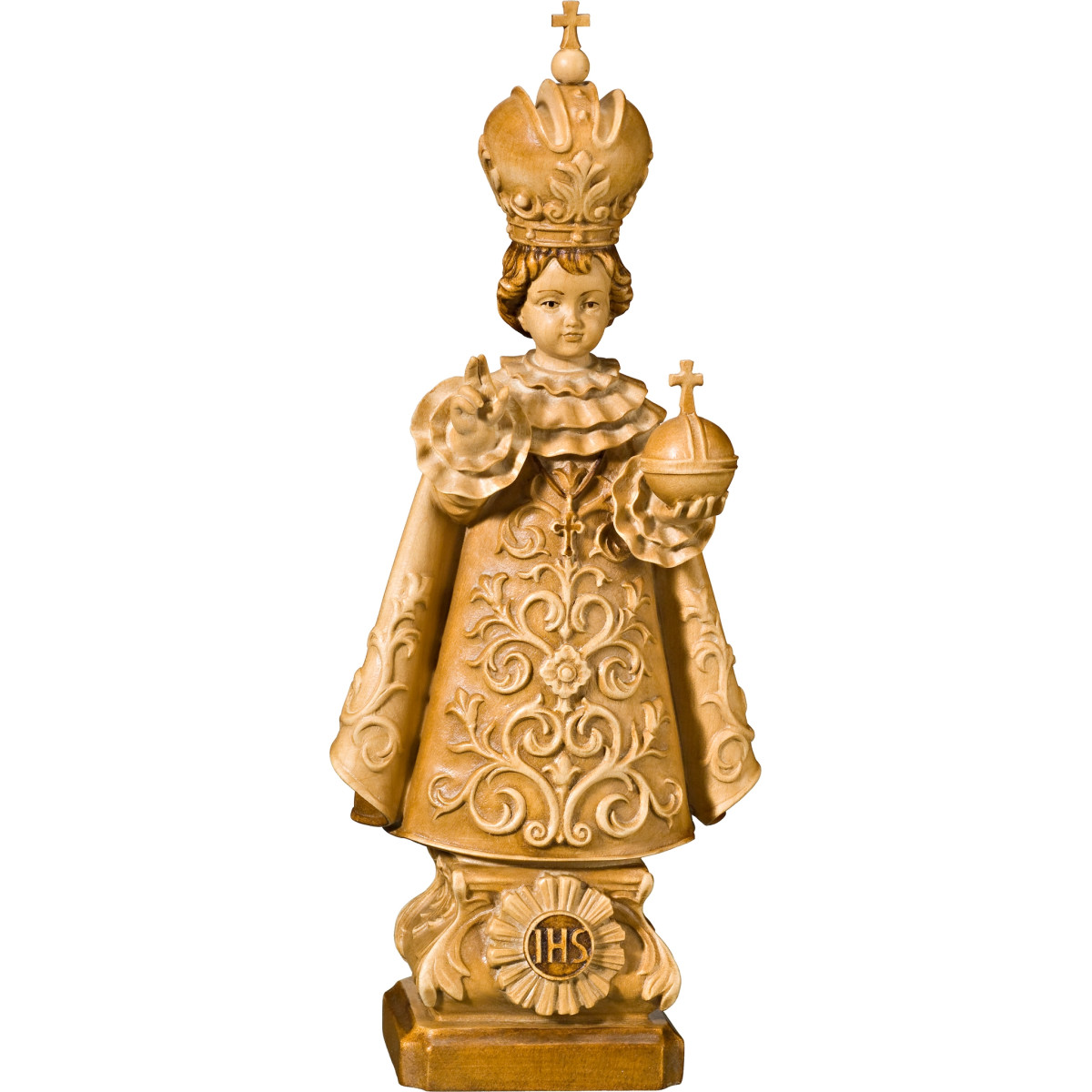 Gesù Bambino di Praga in legno scolpito a mano | Bergland Shop