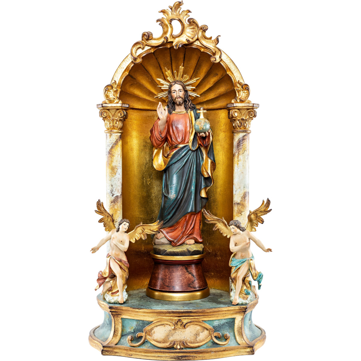 Salvator Mundi mit Gloriose - Hausaltar Barock