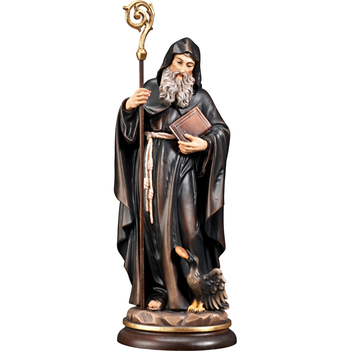 Saint Benedict of Norcia - Wooden statue by Bergland