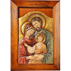 Icona Sacra Famiglia Bizantina con cornice