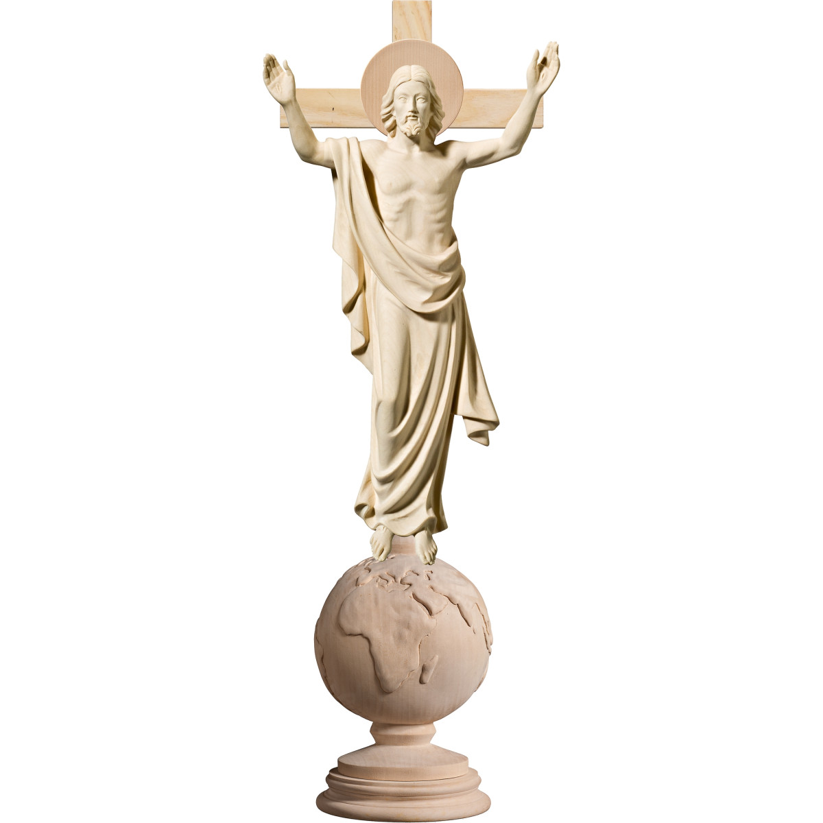 Cristo Risorto su globo con croce