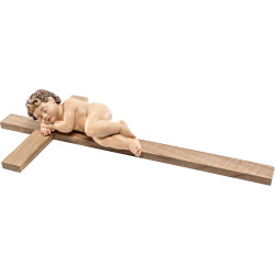 Jesuskind schlafend auf Kreuz