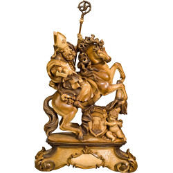 St. Nicholas on horse with pedestal