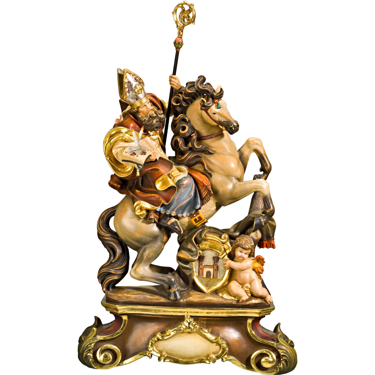 Hl. Blasius auf Pferd mit Standkonsole