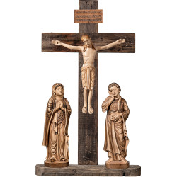 Kreuzigungsgruppe Romanisch mit Titulus Crucis in hebräisch - latein - griechisch