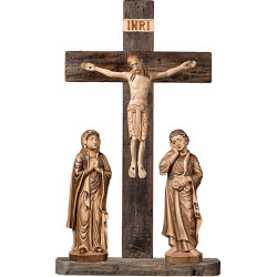 Romanesque Crucifixion Wood Carving | Bergland