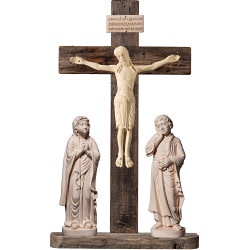 Kreuzigungsgruppe Romanisch mit Titulus Crucis in hebräisch - latein - griechisch
