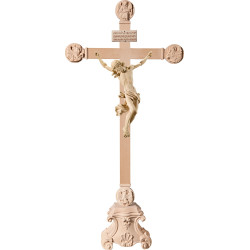 Corpus Barock auf Standkreuz mit Evangelisten und Titulus Crucis in hebräisch - latein - griechisch