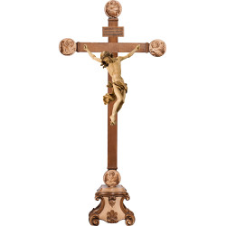 Corpus Baroque on pedestal with Evangelists and Titulus Crucis in hebrew - latin - greek