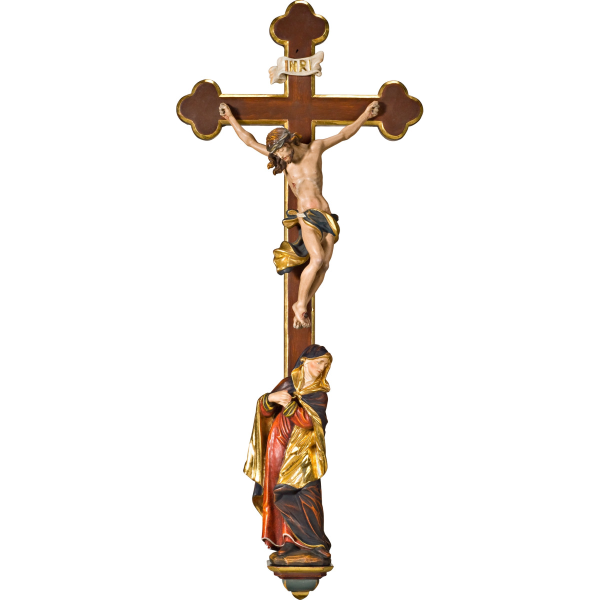 Cristo Barocco su croce barocca con Maria