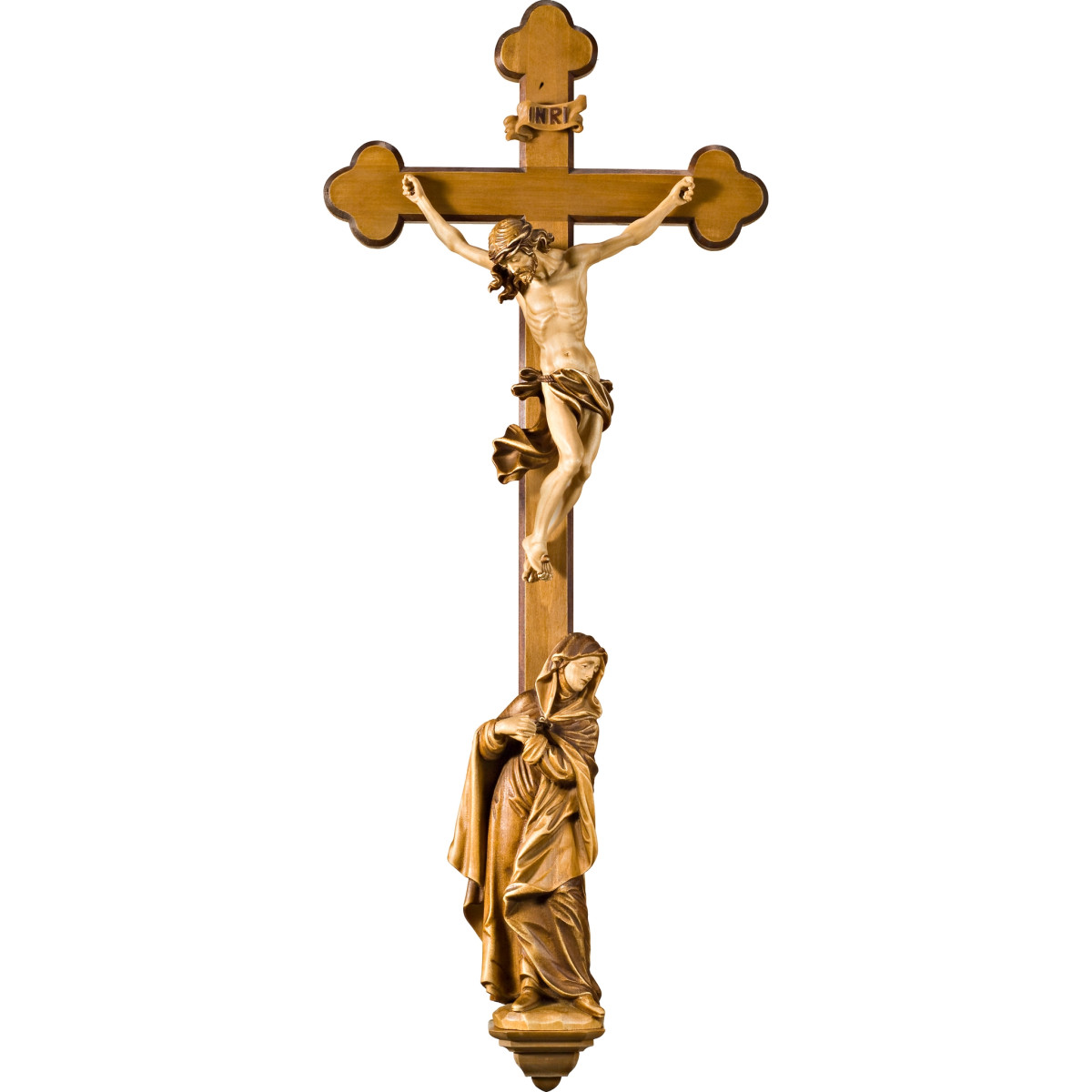 Cristo Barocco su croce barocca con Maria