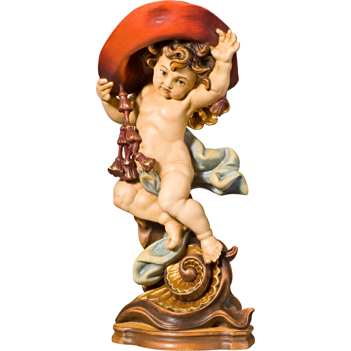 Cardinal angel on pedestal