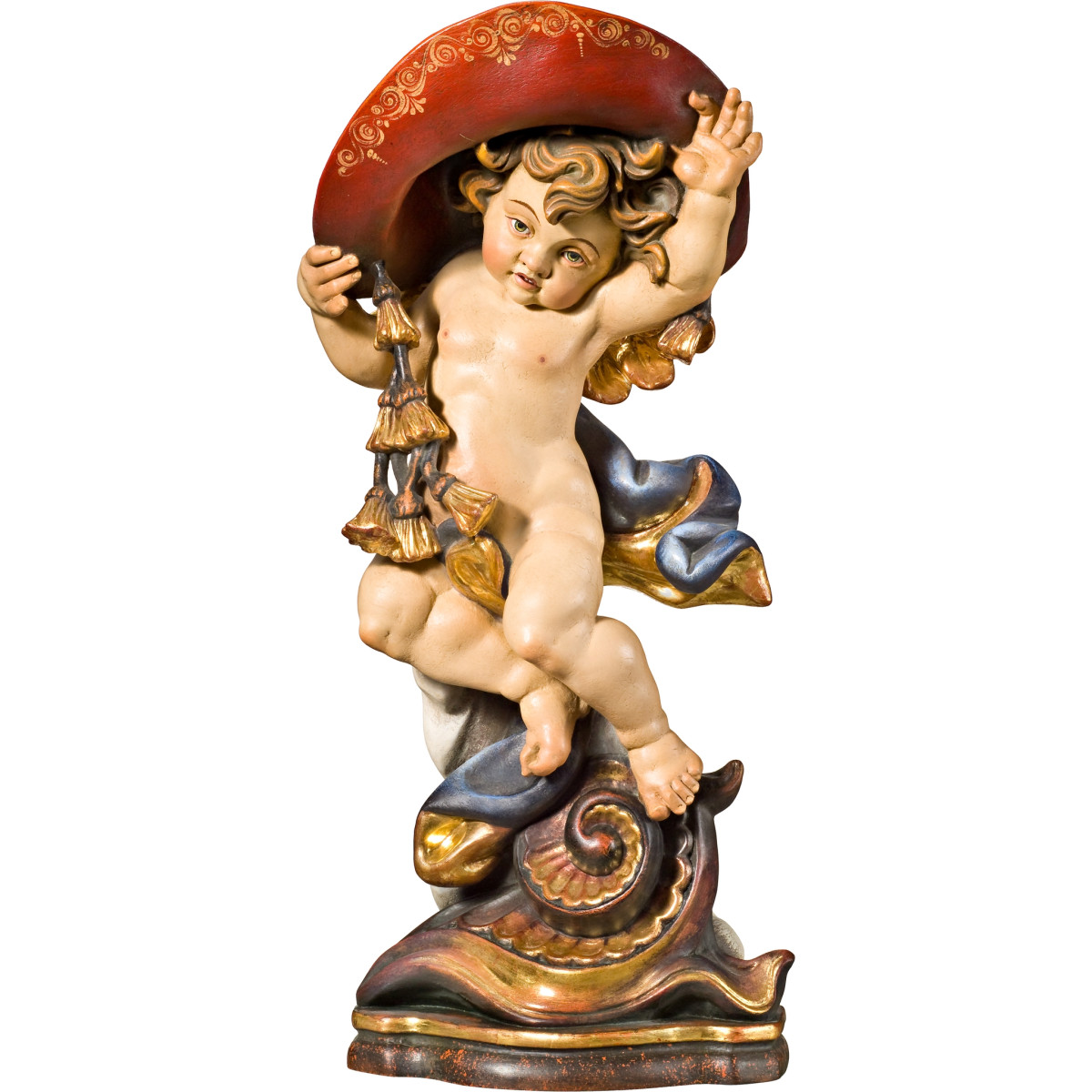 Cardinal angel on pedestal