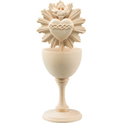 Cálice de madeira com Sacrado Coração de Jesus com auréola