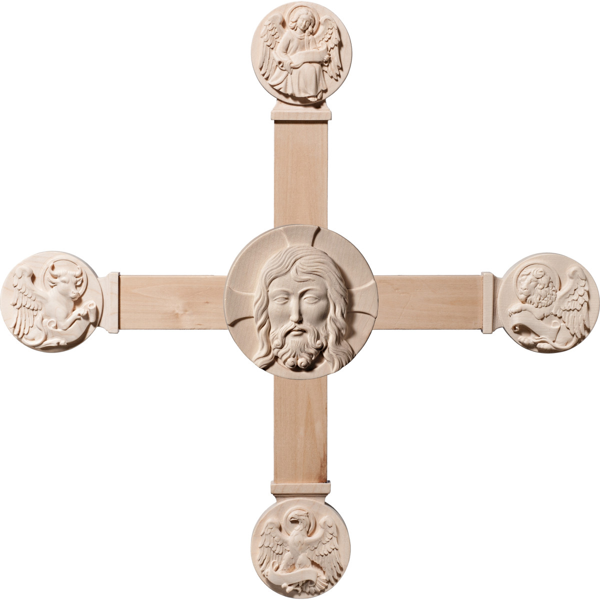 Kreuz mit Evangelisten und Christuskopf