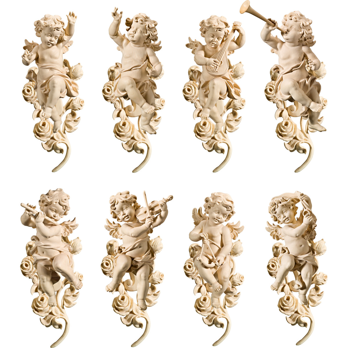 Putti Bergland con rose (8 pezzi)