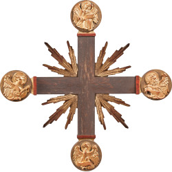 Kreuz mit Evangelisten und Strahlen