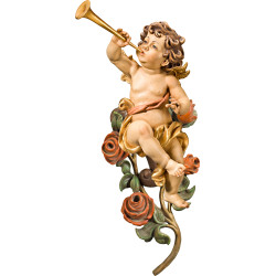 Anjo Bergland com trombeta com rosas