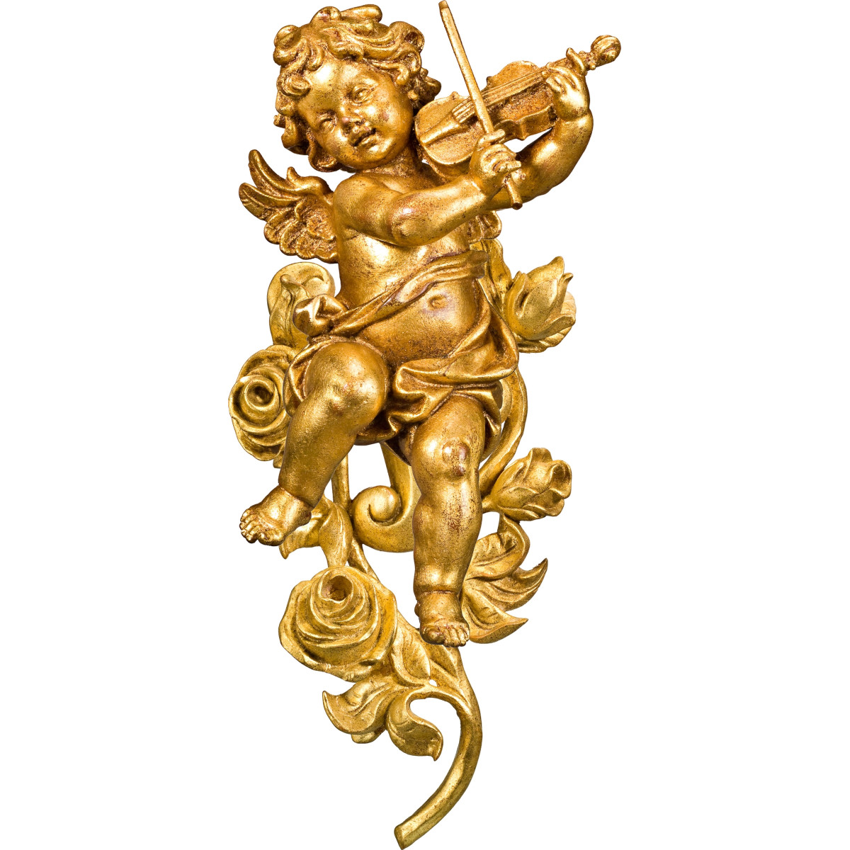 Anjo Bergland com violino com rosas