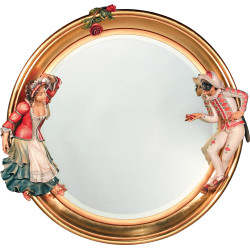 Spiegel mit Colombina und Harlekin