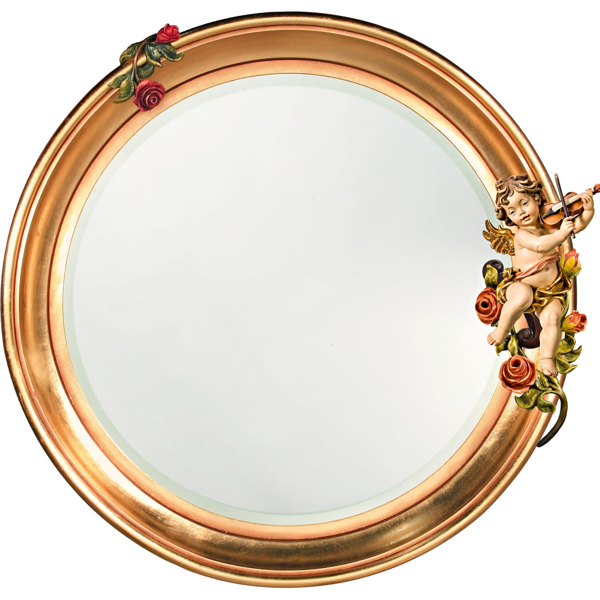 Mirror with roses and Berglandputto with violin