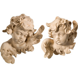 Puttenpaar mit Rose und Margerite